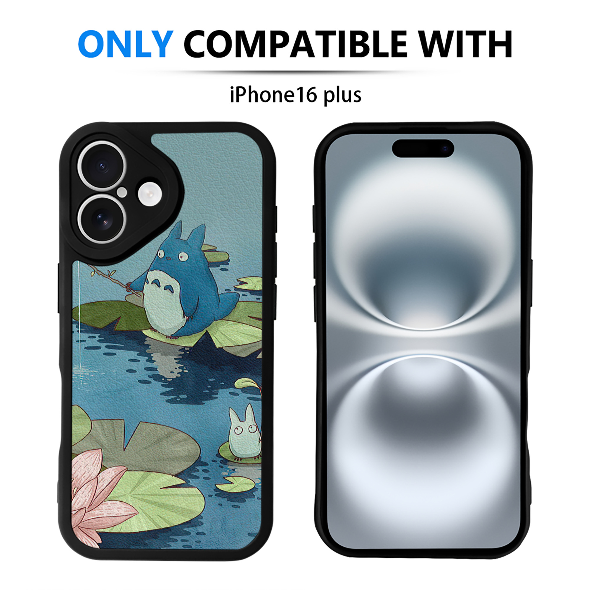 （画像用） となりのトトロ 草壁メイ 草壁サツキ My Neighbor Totoro Satsuki Kusakabe Mei Kusakabe 【iPhone 16シリーズ対応】シリコンスマホケース（レザー調） 材質：シリコン